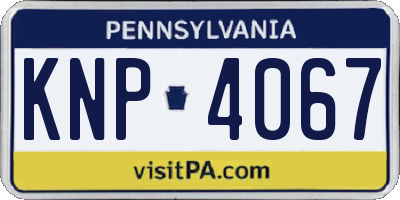 PA license plate KNP4067