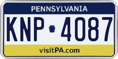 PA license plate KNP4087