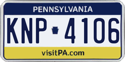 PA license plate KNP4106