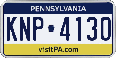 PA license plate KNP4130