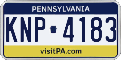 PA license plate KNP4183