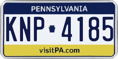 PA license plate KNP4185