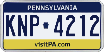 PA license plate KNP4212