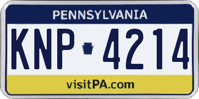 PA license plate KNP4214