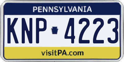 PA license plate KNP4223