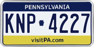 PA license plate KNP4227