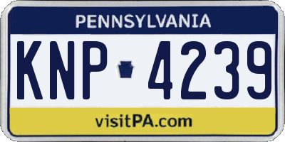 PA license plate KNP4239