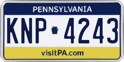 PA license plate KNP4243