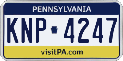 PA license plate KNP4247