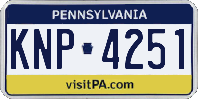 PA license plate KNP4251