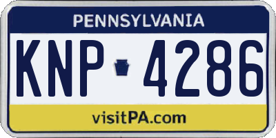 PA license plate KNP4286