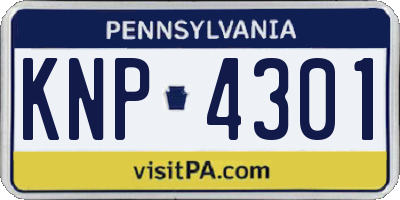 PA license plate KNP4301