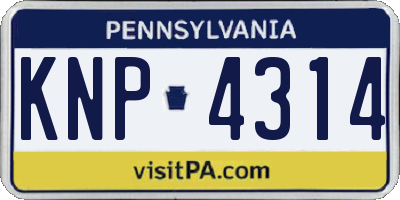 PA license plate KNP4314