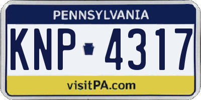 PA license plate KNP4317