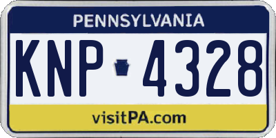 PA license plate KNP4328