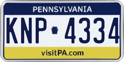 PA license plate KNP4334
