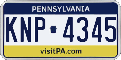 PA license plate KNP4345