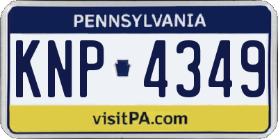 PA license plate KNP4349