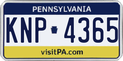 PA license plate KNP4365