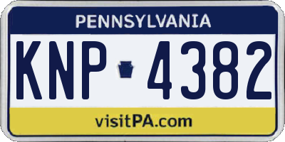 PA license plate KNP4382