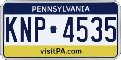 PA license plate KNP4535
