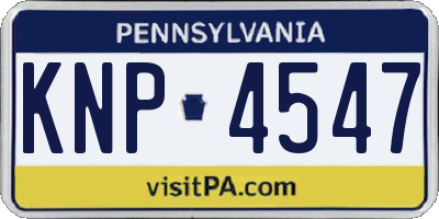 PA license plate KNP4547