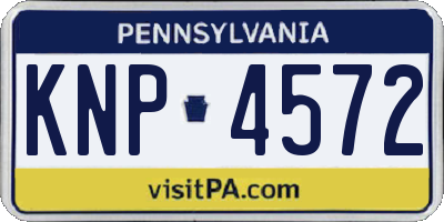 PA license plate KNP4572