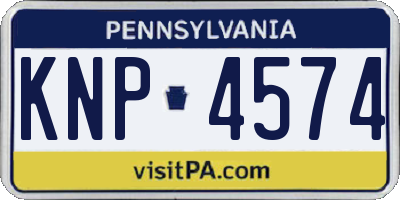 PA license plate KNP4574