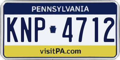 PA license plate KNP4712