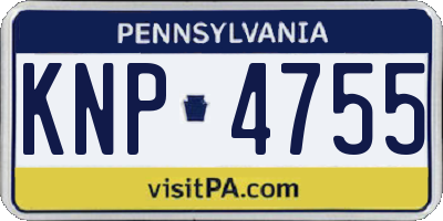 PA license plate KNP4755