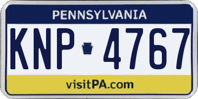 PA license plate KNP4767