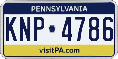 PA license plate KNP4786