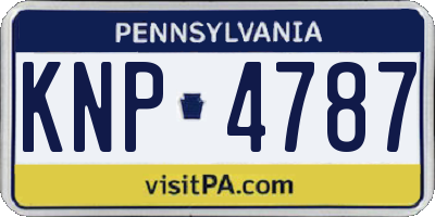 PA license plate KNP4787