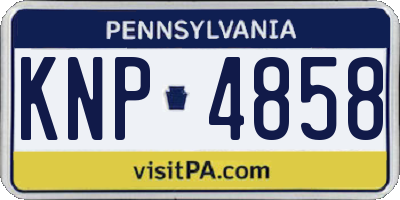 PA license plate KNP4858