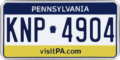 PA license plate KNP4904
