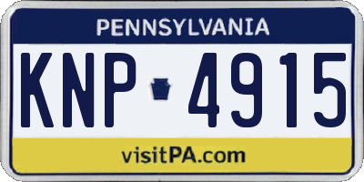 PA license plate KNP4915