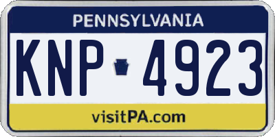 PA license plate KNP4923
