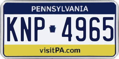 PA license plate KNP4965