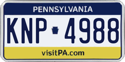 PA license plate KNP4988