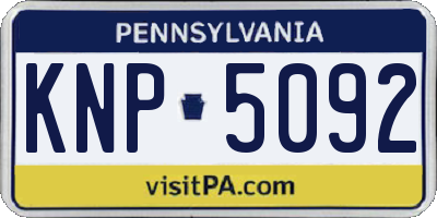 PA license plate KNP5092