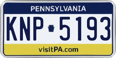 PA license plate KNP5193