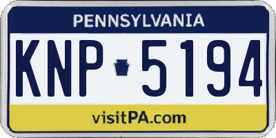 PA license plate KNP5194