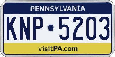 PA license plate KNP5203