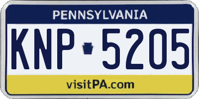 PA license plate KNP5205