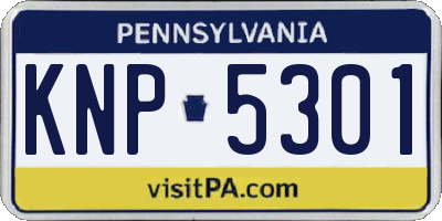 PA license plate KNP5301