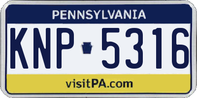 PA license plate KNP5316