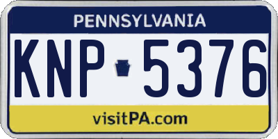 PA license plate KNP5376