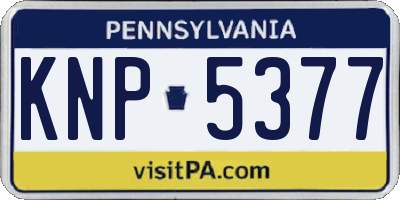 PA license plate KNP5377