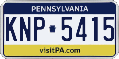 PA license plate KNP5415