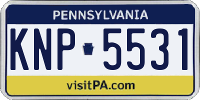 PA license plate KNP5531